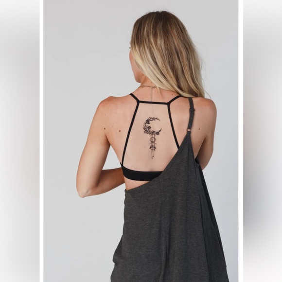 🖤HP 🎉Dream Catcher Crescent Moon Tattoo Illusion Bralette / Bra Top NWT - Picture 3 of 8